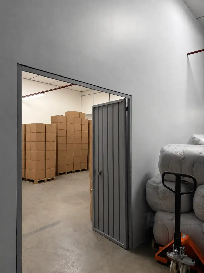 Entrada a un espacio de almacenamiento con inventario